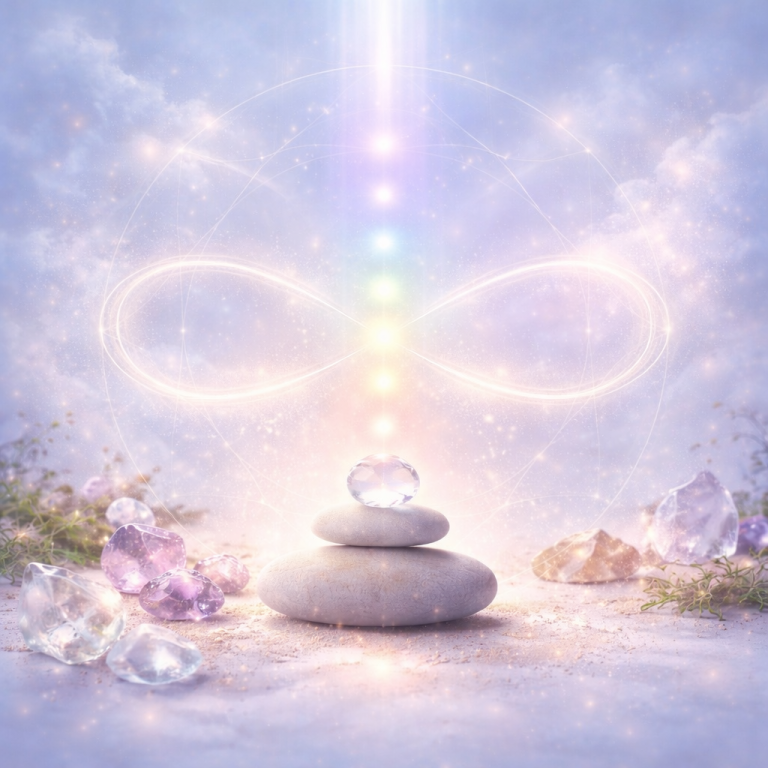 Eine Person in einem Steinlabyrinth am Meer steht nahe einer Felsenküste.